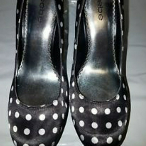 Bebe Polka dots heels sz 10 - Picture 3 of 5
